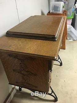 Antique Singer Sewing Machine and Table