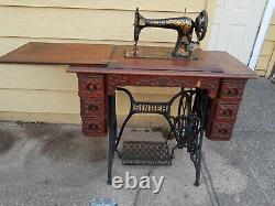Antique Singer Sewing Machine in 7 drawer Cabinet-Early 1900's S/N L903181