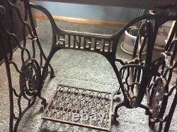 Antique Singer Sewing Machine in Cabinet 1916 7-Drawer Table Original Cast Iron