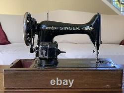 Antique Singer Sewing Machine in Dome Carry Case + Small Steel Case Old Vintage