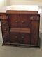 Antique Singer Sewing Machine In Oak Cabinet With Sewing Machine