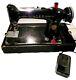 Antique Singer Sewing Machine With Case & Accessories Tested & Works