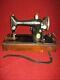 Antique Singer Sewing Machine With Wooden Case And Knee Lever Untested Usa 1926