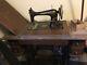 Antique Singer Sewing Machine With Table
