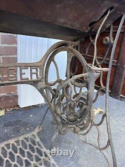 Antique Singer Sewing Treadle Machine with 7 Drawer Cabinet