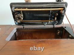 Antique Singer Sewing machine model 66 Treadle Oak Cabinet born 11/1929