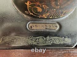Antique Singer Treadle Sewing Machine 1910's Model 66 Red Eye