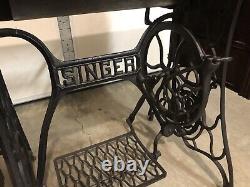 Antique Singer Treadle Sewing Machine 7 drawer Cabinet Ornate floral filigree