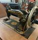 Antique Singer Treadle Sewing Machine Cabinet Table 4 Drawer Oak Cast Iron Vtg