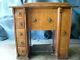 Antique Singer Treadle Sewing Machine Cabinet Tiger Oak-local Pick Up-no Shpg