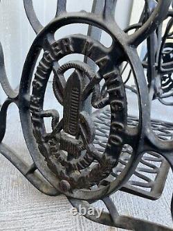 Antique Singer Treadle Sewing Machine Cast Iron Base Stand 1900's withWheels