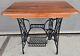 Antique Singer Treadle Sewing Machine Cast Iron Base Stand Oak Table Withwheels