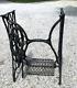 Antique Singer Treadle Sewing Machine Cast Iron Base Stand Table 1880's Withwheels