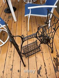 Antique Singer Treadle Sewing Machine Cast Iron Base Stand Table Shabby Chic