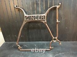 Antique Singer Treadle Sewing Machine Cast Iron Center Singer Sign