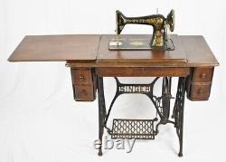 Antique Singer Treadle Sewing Machine Model 66 Red Eye