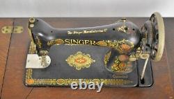 Antique Singer Treadle Sewing Machine Model 66 Red Eye