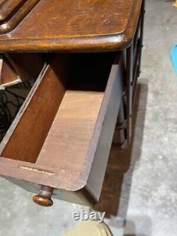 Antique Singer Treadle Sewing Machine Model 66 Red Eye in Cabinet