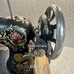 Antique Singer Treadle Sewing Machine Red EYE G4206150 (Pedal & Book) Working