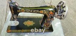 Antique Singer Treadle Sewing Machine Red Eye Absolutely Beautiful Graphics