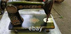 Antique Singer Treadle Sewing Machine Red Eye Absolutely Beautiful Graphics