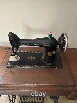 Antique Singer Treadle Sewing Machine + Table Stand (untested)