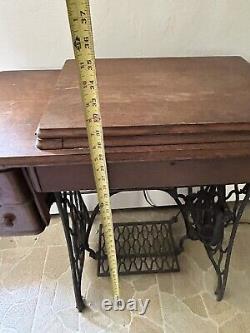 Antique Singer Treadle Sewing Machine + Table Stand (untested)