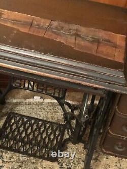 Antique Singer Treadle Sewing Machine With Cabinet