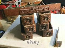 Antique Singer Treadle Sewing Machine Wood Drawers 7 Nice Ornate Boxes & Frame