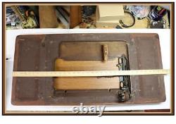 Antique Singer Treadle Sewing Machine Wooden Cabinet Top For Ab- 1927 Model