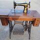 Antique Singer Treadle Sewing Machine In Cabinet, Vintage Early 1910-1915