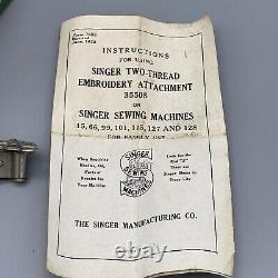 Antique Singer Two-Thread Embroidery Attachment 35505 In Box