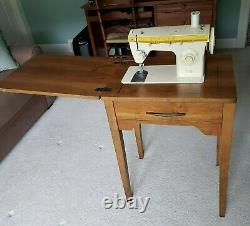 Antique Singer Zig-Zag Sewing Machine Model 360 with Table & Accessories
