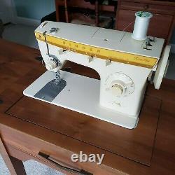 Antique Singer Zig-Zag Sewing Machine Model 360 with Table & Accessories