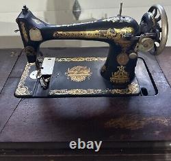 Antique Singer sewing machine in cabinet, early 1900s, all original