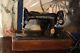 Antique Singer Sewing Machine With Wood Case And Has Key