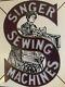 Antique Stained Glass Singer Sewing Machine Sign Nm 17.5 X 16 Nice