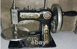Antique Stitchwell Salesman Sample Sewing Machine Cast Iron Singer Stamped