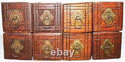 Antique Treadle Singer Sewing Machine Parlor Cabinet Drawers Lot of 8