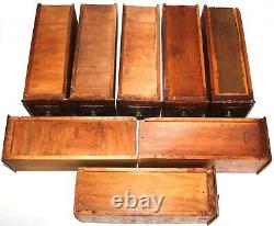 Antique Treadle Singer Sewing Machine Parlor Cabinet Drawers Lot of 8