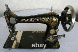 Antique / Vintage 1909 Singer 27 Sewing Machine w Rare Pheasant Bird decals
