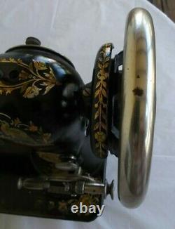 Antique / Vintage 1909 Singer 27 Sewing Machine w Rare Pheasant Bird decals