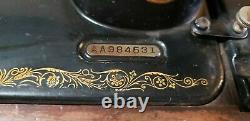 Antique Vintage 1926 Singer Sewing Machine Model 99- with Case and Manual- AS IS