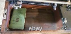 Antique Vintage 1926 Singer Sewing Machine Model 99- with Case and Manual- AS IS