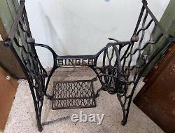 Antique Vintage Cast Iron Singer Treadle Sewing Machine Base Table Repurpose