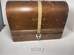 Antique Vintage Heavy Duty Singer 99-13 Sewing Machine With Case + more-read