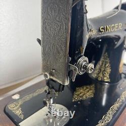 Antique Vintage Heavy Duty Singer 99-13 Sewing Machine With Case + more-read