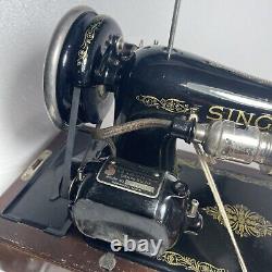 Antique Vintage Heavy Duty Singer 99-13 Sewing Machine With Case + more-read