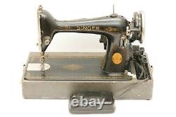 Antique Vintage SINGER Model 66 Sewing Machine AG 1946 Fresh Belt, LED Light