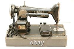 Antique Vintage SINGER Model 66 Sewing Machine AG 1946 Fresh Belt, LED Light